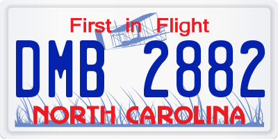 NC license plate DMB2882