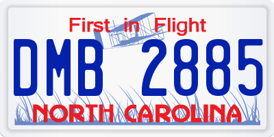 NC license plate DMB2885