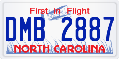 NC license plate DMB2887