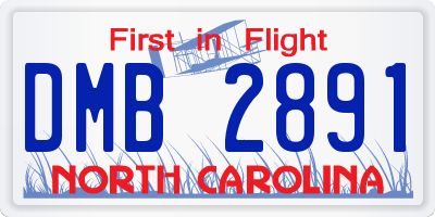 NC license plate DMB2891