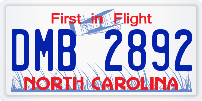 NC license plate DMB2892