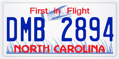 NC license plate DMB2894
