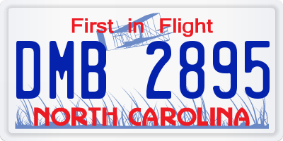 NC license plate DMB2895