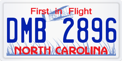 NC license plate DMB2896