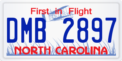 NC license plate DMB2897