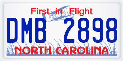 NC license plate DMB2898