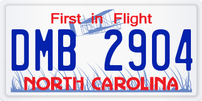 NC license plate DMB2904
