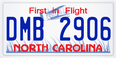 NC license plate DMB2906