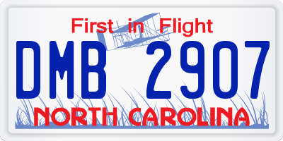 NC license plate DMB2907