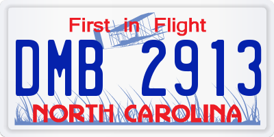NC license plate DMB2913