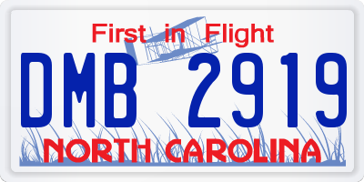 NC license plate DMB2919