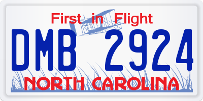 NC license plate DMB2924