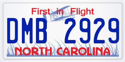 NC license plate DMB2929