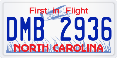 NC license plate DMB2936
