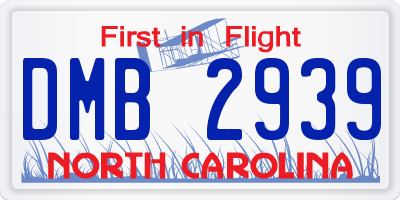 NC license plate DMB2939