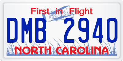 NC license plate DMB2940