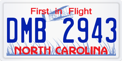 NC license plate DMB2943