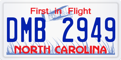 NC license plate DMB2949