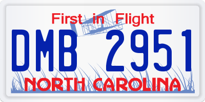 NC license plate DMB2951