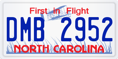 NC license plate DMB2952