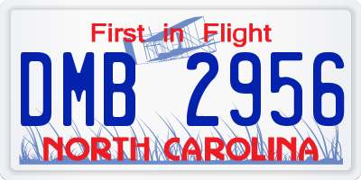 NC license plate DMB2956