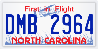NC license plate DMB2964