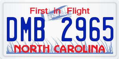 NC license plate DMB2965