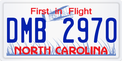 NC license plate DMB2970