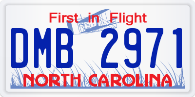 NC license plate DMB2971