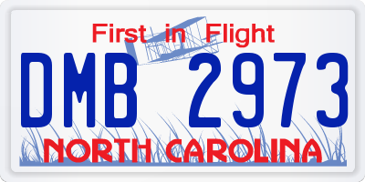 NC license plate DMB2973