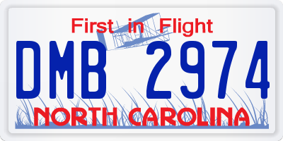 NC license plate DMB2974