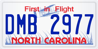 NC license plate DMB2977