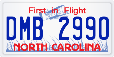 NC license plate DMB2990