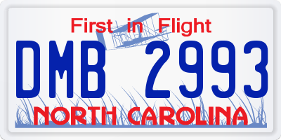 NC license plate DMB2993