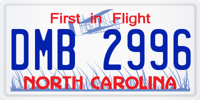 NC license plate DMB2996