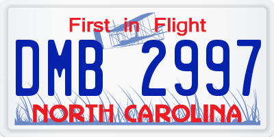NC license plate DMB2997