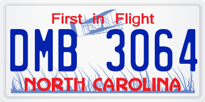 NC license plate DMB3064