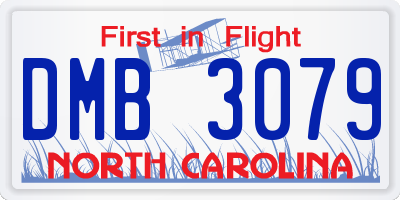 NC license plate DMB3079