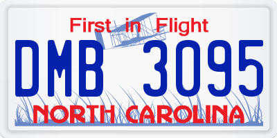 NC license plate DMB3095