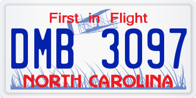 NC license plate DMB3097