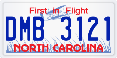 NC license plate DMB3121
