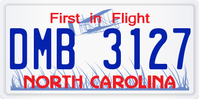 NC license plate DMB3127