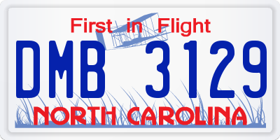 NC license plate DMB3129