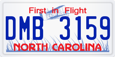 NC license plate DMB3159