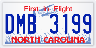 NC license plate DMB3199