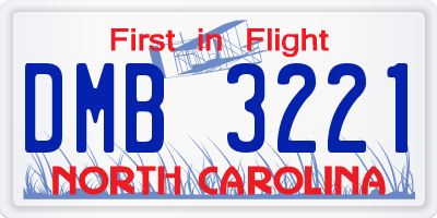 NC license plate DMB3221