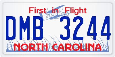 NC license plate DMB3244