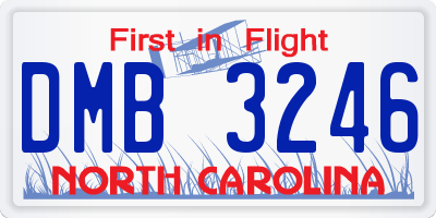 NC license plate DMB3246