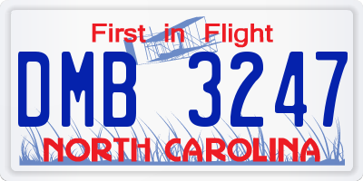 NC license plate DMB3247