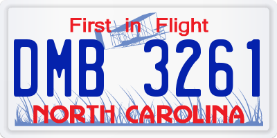 NC license plate DMB3261